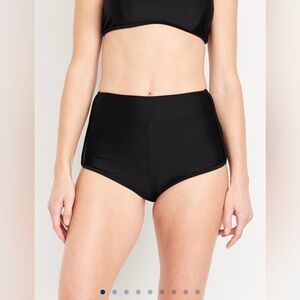 🆕 Old Navy Women’s High-Waisted Matte Swim Shorts Black L 12-14